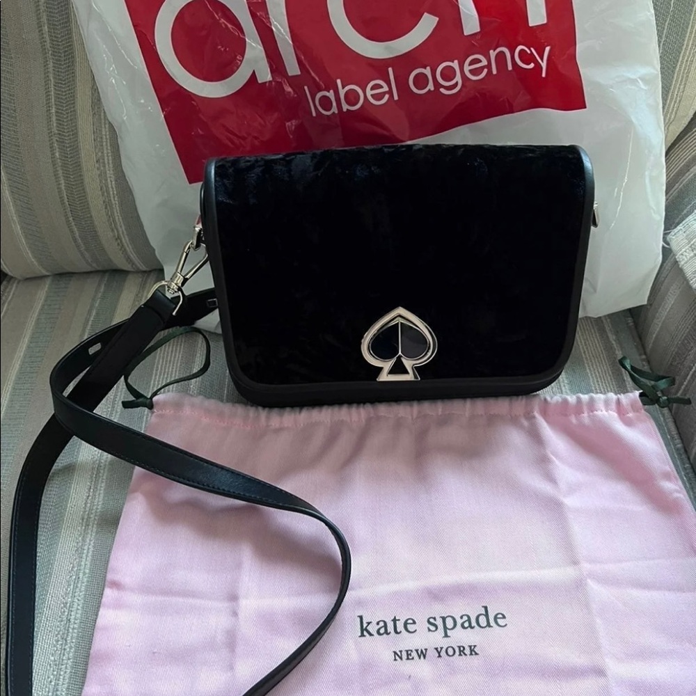 Kate Spade Suede Twist Lock Shoulder Crossbody